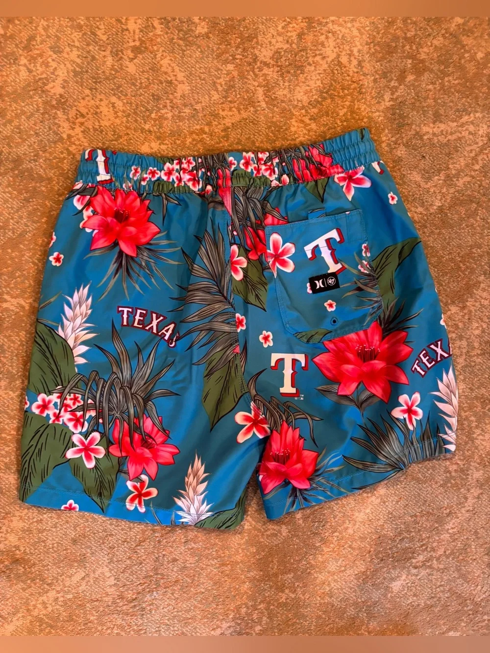Hurley x 47 Texas Rangers Tropical Swim Trunks Men’s M
